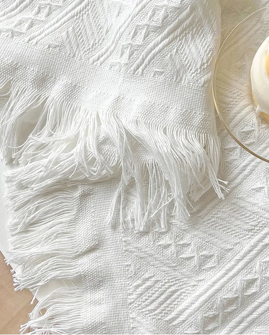 Embroidered Table Cloth for Dining Table | Lvsh·Waffle Classic·Ins