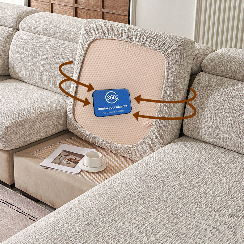 Chenille Solid Woven Stretch Sofa Cushion Cover - Khaki