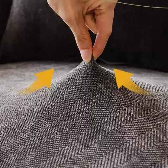 Chenille Solid Woven Stretch Sofa Cover - Dark Grey