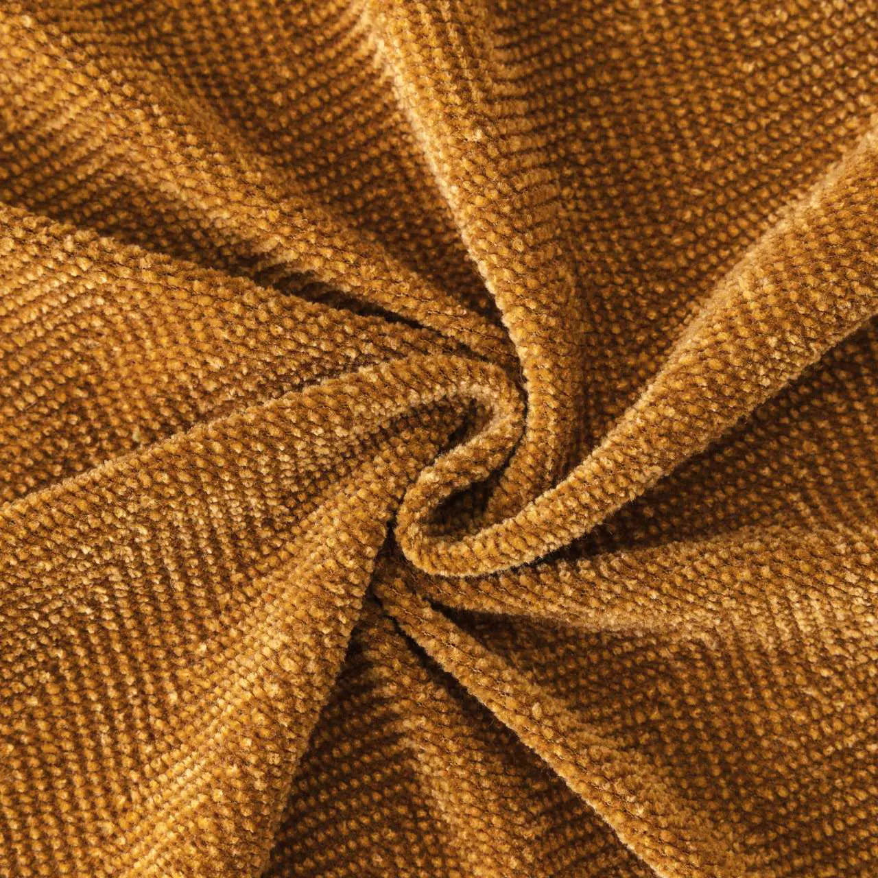 Chenille Solid Woven Stretch Sofa Cushion Cover - Caramel