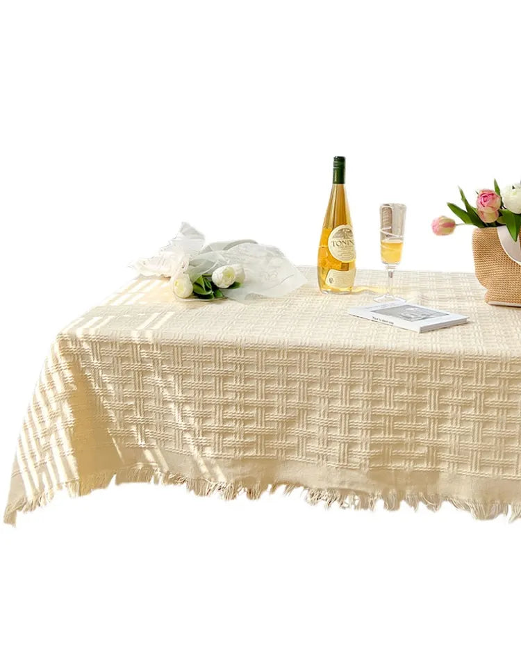 Embroidered Table Cloth for Dining Table | Lvsh· Tic-tac-toe cheese