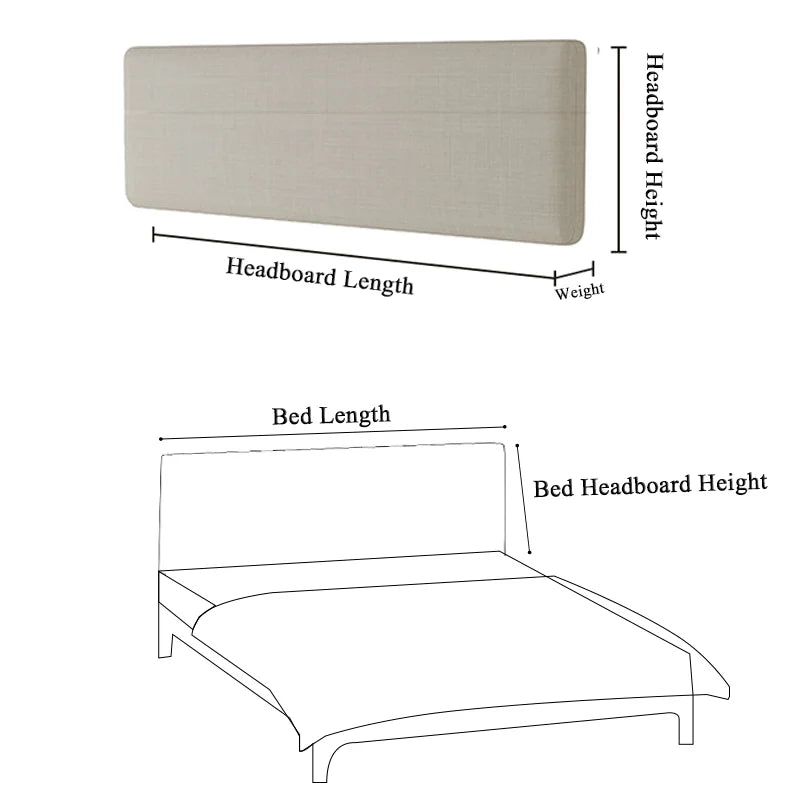 Bed Headboard Cover with Large Cushion | Elara Basic HB25