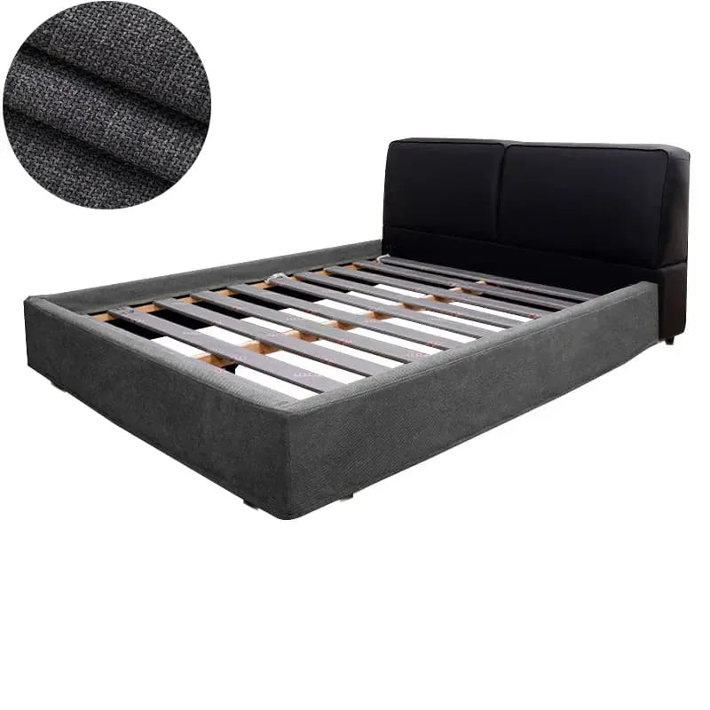 Bed Frame Cover | Elara Flax- Dark Gray