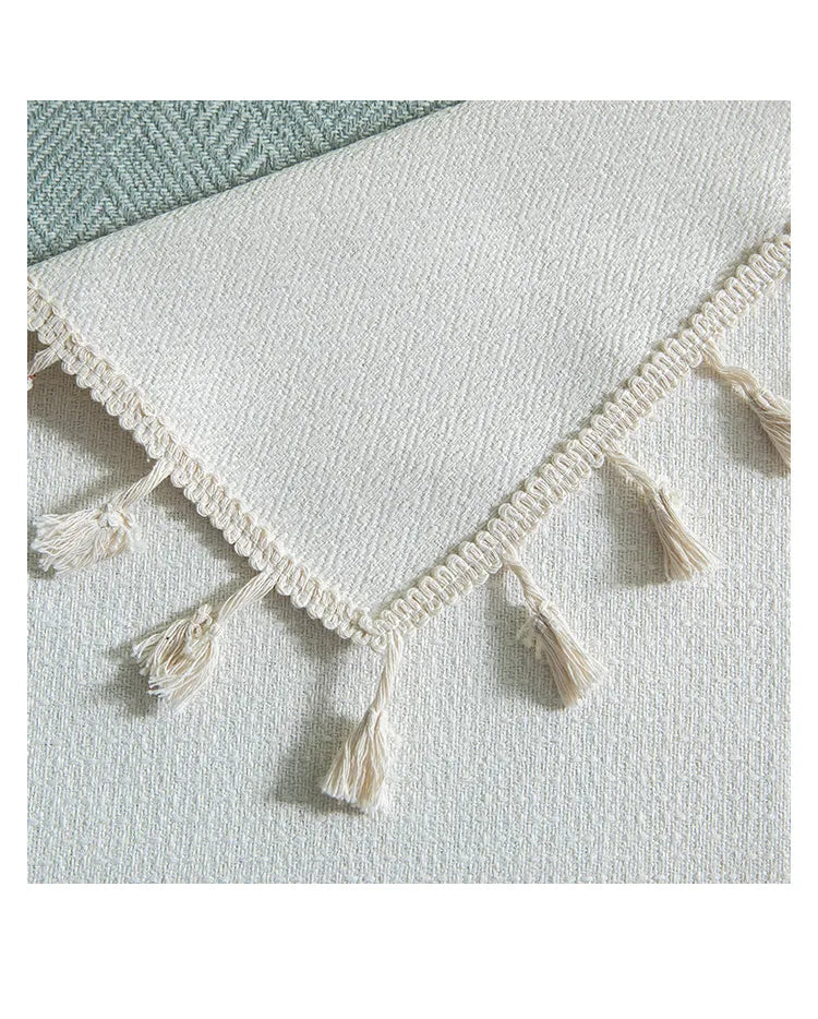 Embroidered Table Cloth for Dining Table | YM·Diamond Lace with Tassels·Ins