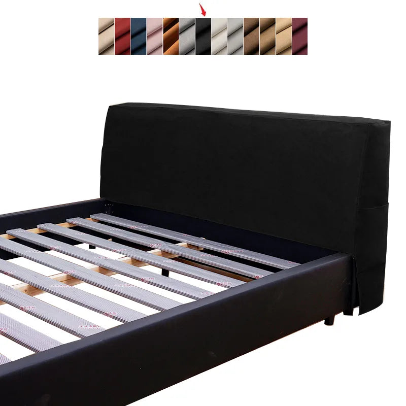 Bed Headboard Cover | Sienna Velour - Black