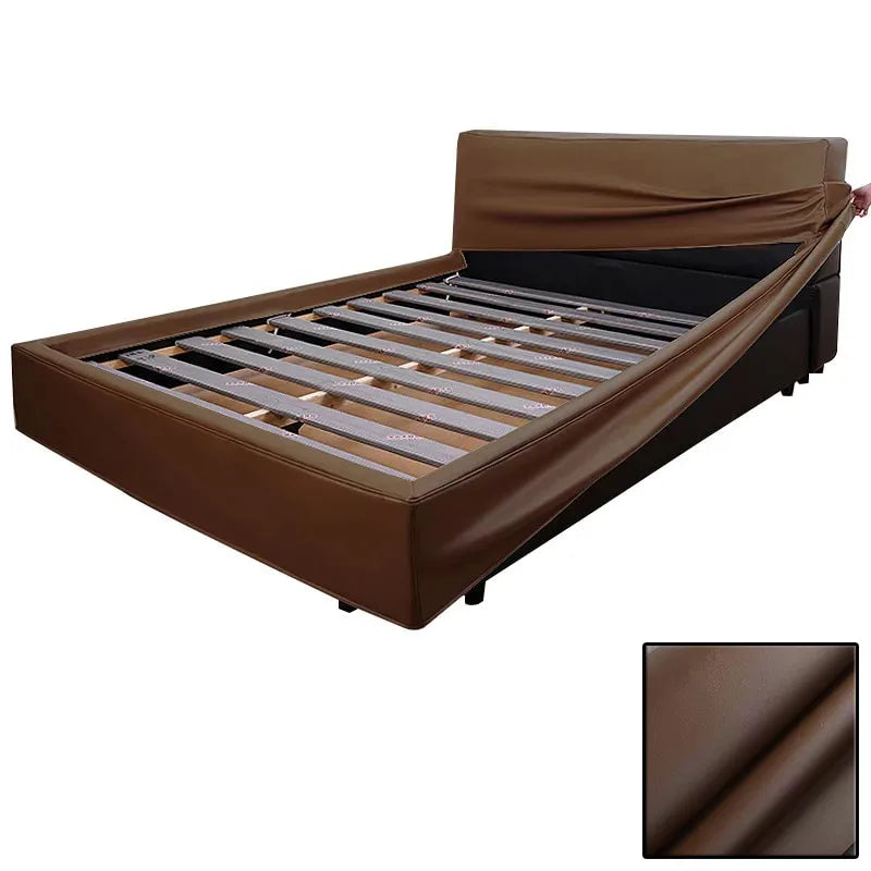 Bed Frame + Headboard Cover | Terravia - Cinnamon Mahogany