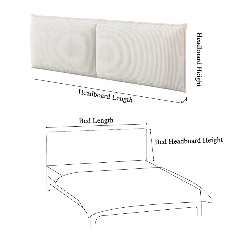 Bed Headboard Cover with Large Cushion | Whitman Blossom HB08-2