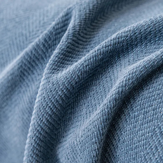 Chenille Solid Woven Stretch Sofa Blanket - Greyish Blue