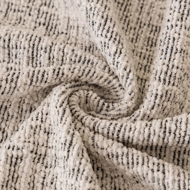 Chenille Solid Woven Stretch Sofa Cover - Black