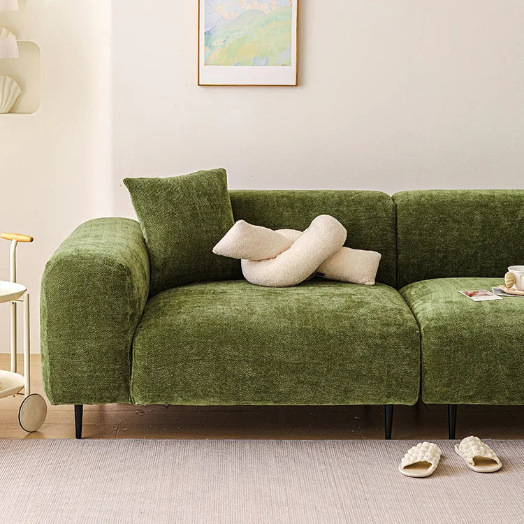 Chenille Solid Woven Stretch Sofa Cover - Green