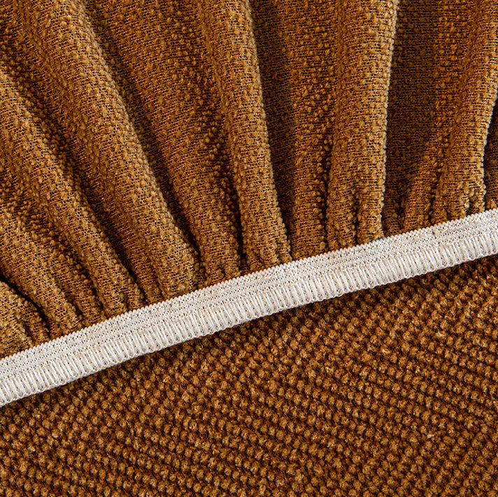 Chenille Solid Woven Stretch Sofa Cushion Cover - Caramel