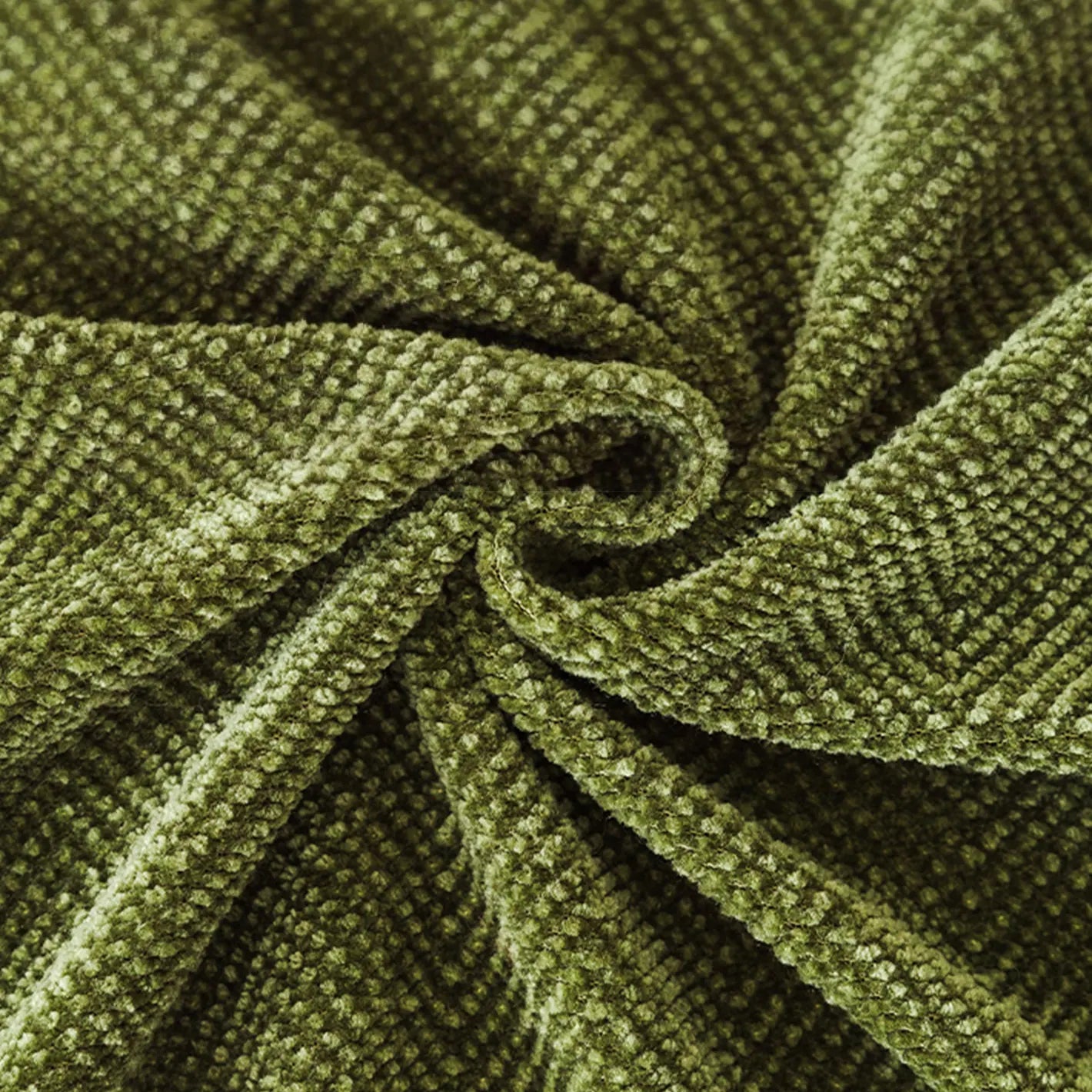 Chenille Solid Woven Stretch Sofa Cover - Green