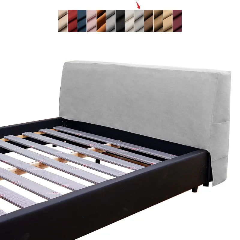 Bed Headboard Cover | Sienna Velour - Light Gray