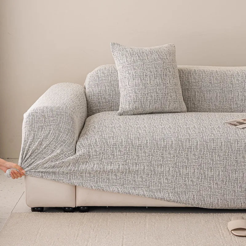 Chenille Solid Woven Stretch Sofa Cover - Black