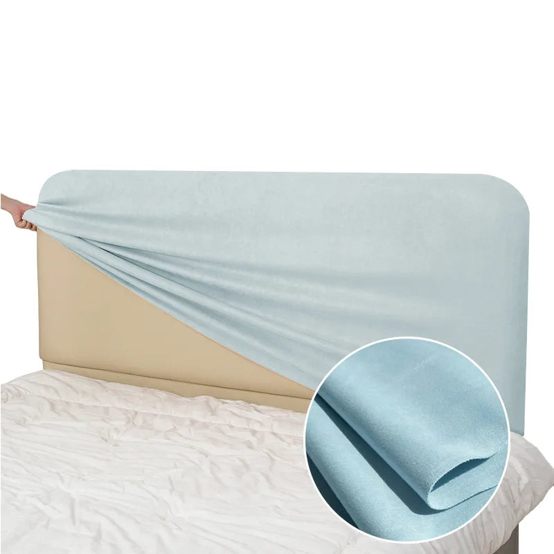 Bed Headboard Cover | Sienna Velour - Celeste Breeze