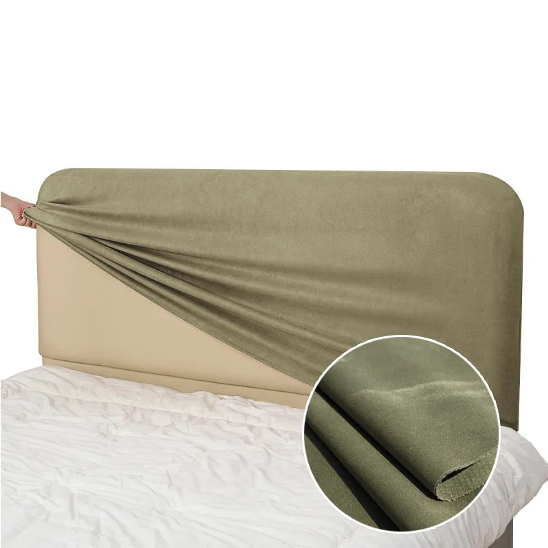 Bed Headboard Cover | Sienna Velour - Fieldstone Olive