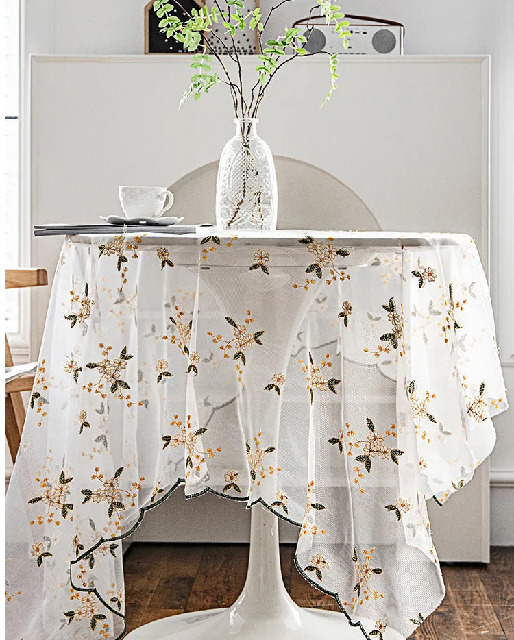 Embroidered Table Cloth for Dining Table | YM·Ins Lace·French Retro