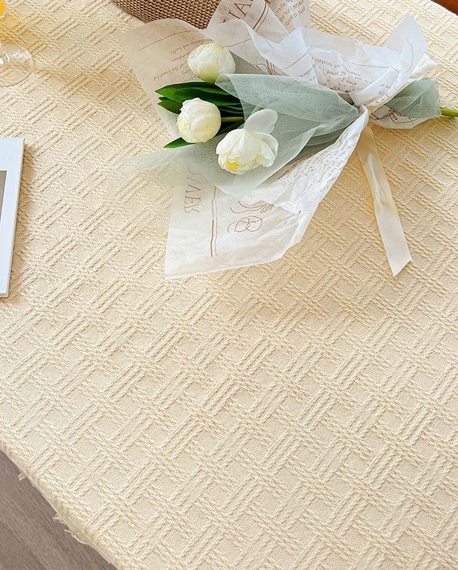 Embroidered Table Cloth for Dining Table | Lvsh· Tic-tac-toe cheese