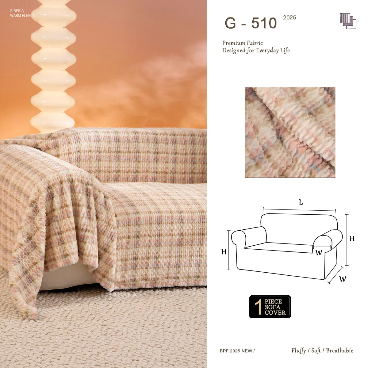 G 510 MistWeave Faux Bunny Fur Sofa Throw | Ultra-Soft, Fluffy, Dopamine Color Blanket for Cozy Home Decor