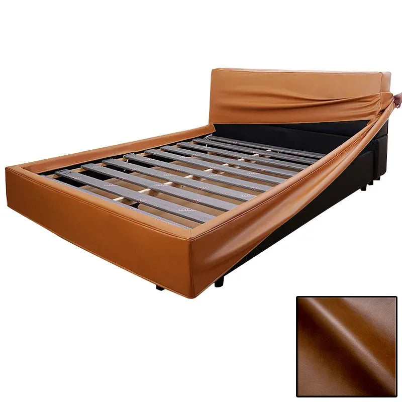 Bed Frame + Headboard Cover | Terravia - Mocha Bark
