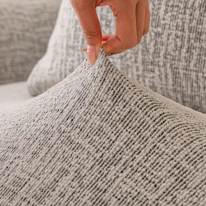 Chenille Solid Woven Stretch Sofa Cover - Black