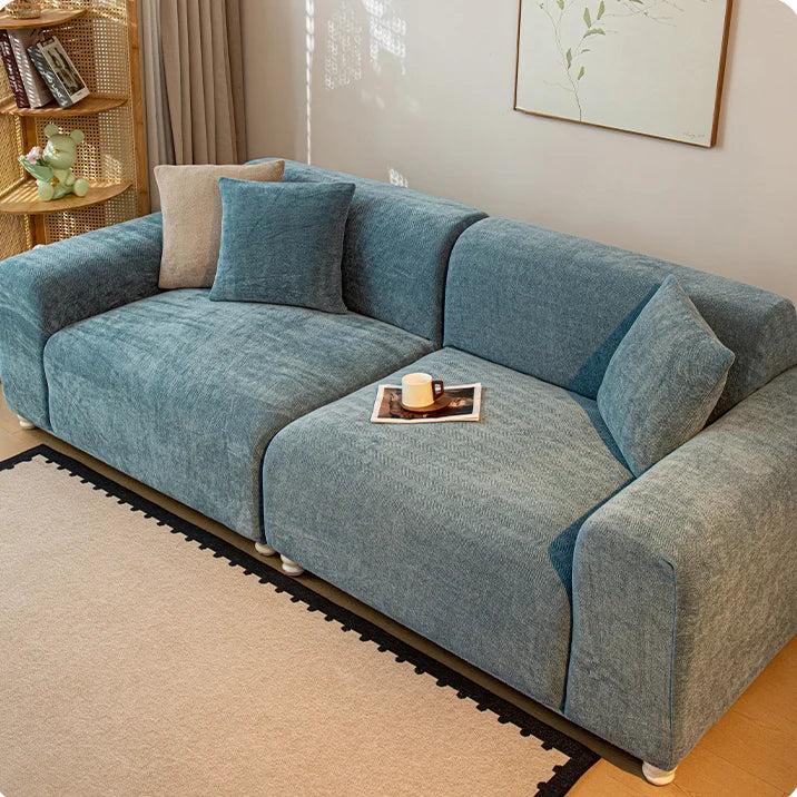 Chenille Solid Woven Stretch Sofa Cover - Greyish Blue