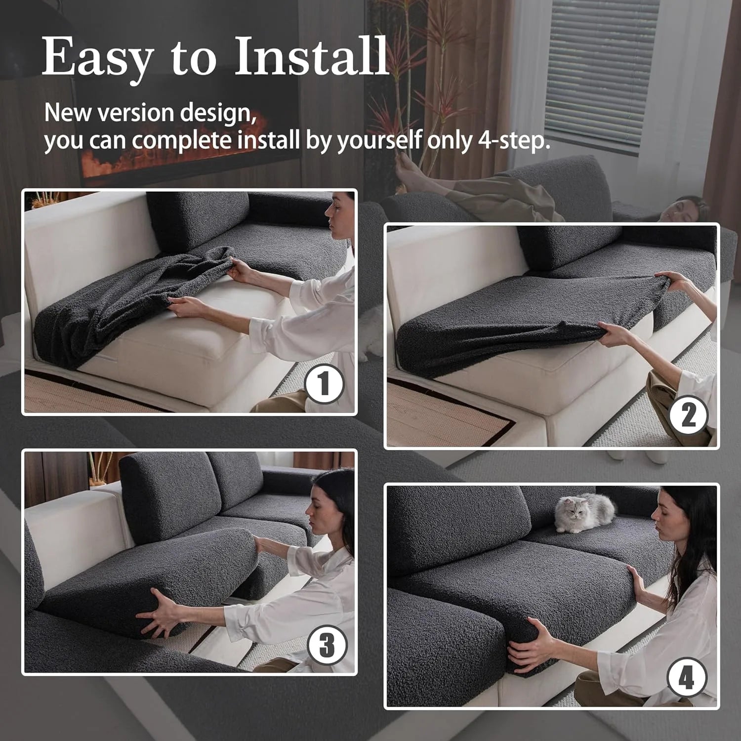 Veludon gris foncé (coussin)