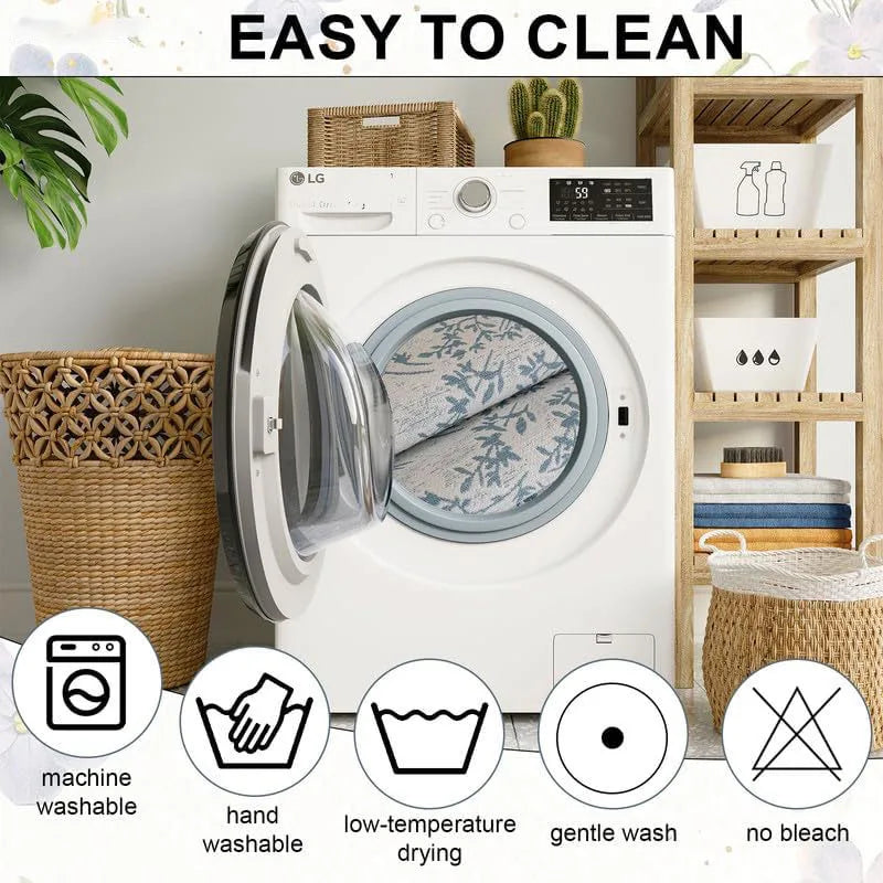 Couch Cushion Cover In Blue Floral