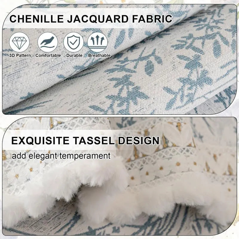 Couch Cushion Cover In Blue Floral