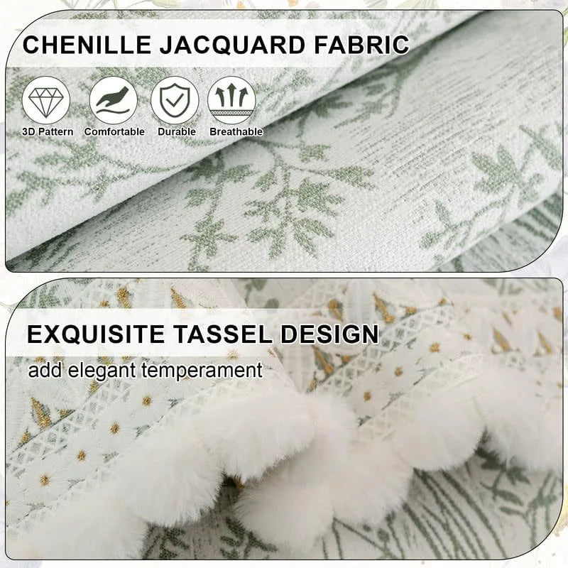 Couch Cushion Cover In Green Floral