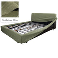 Bed Frame + Headboard Cover | Sienna Velour - Fieldstone Olive
