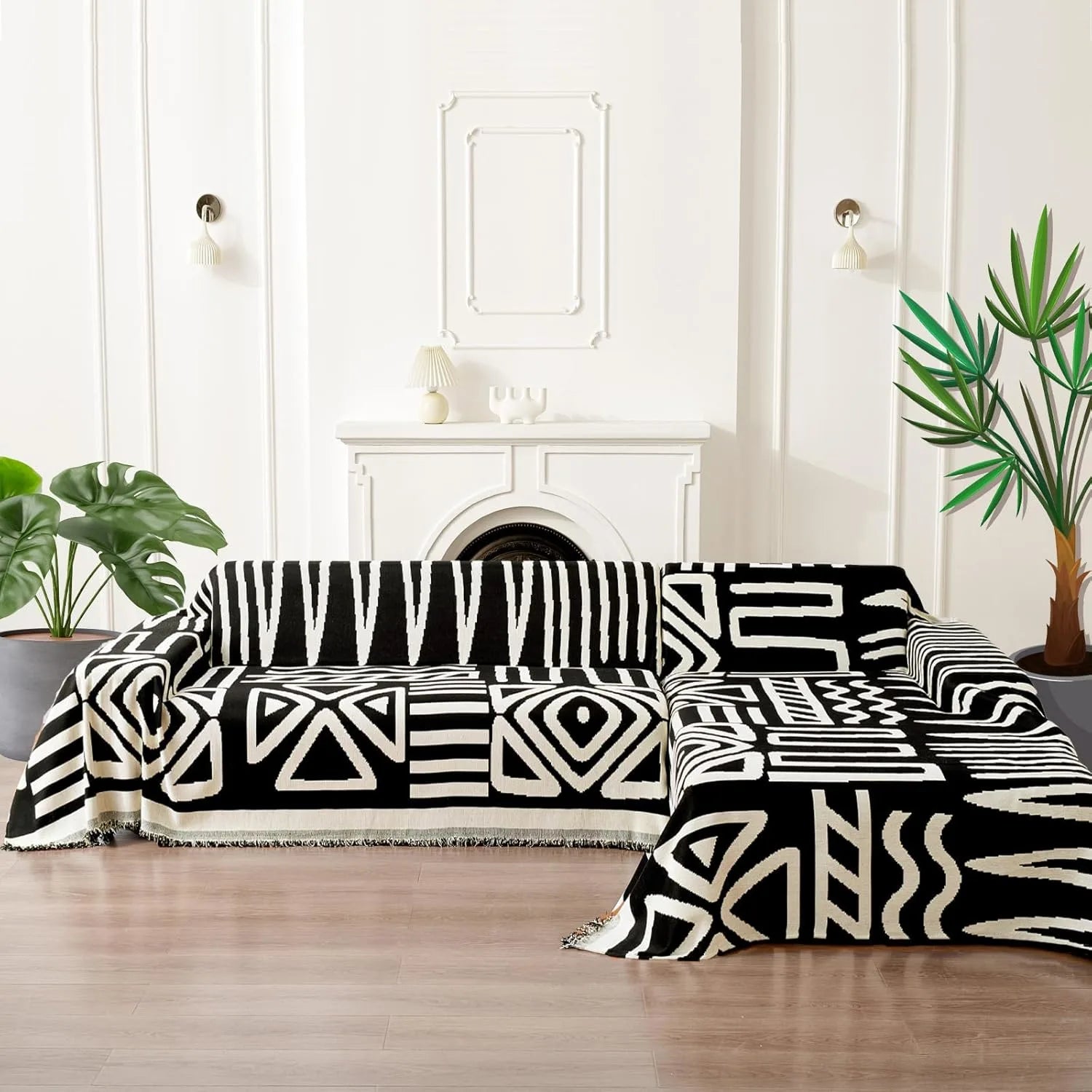 BOHO Couch Cover In Black