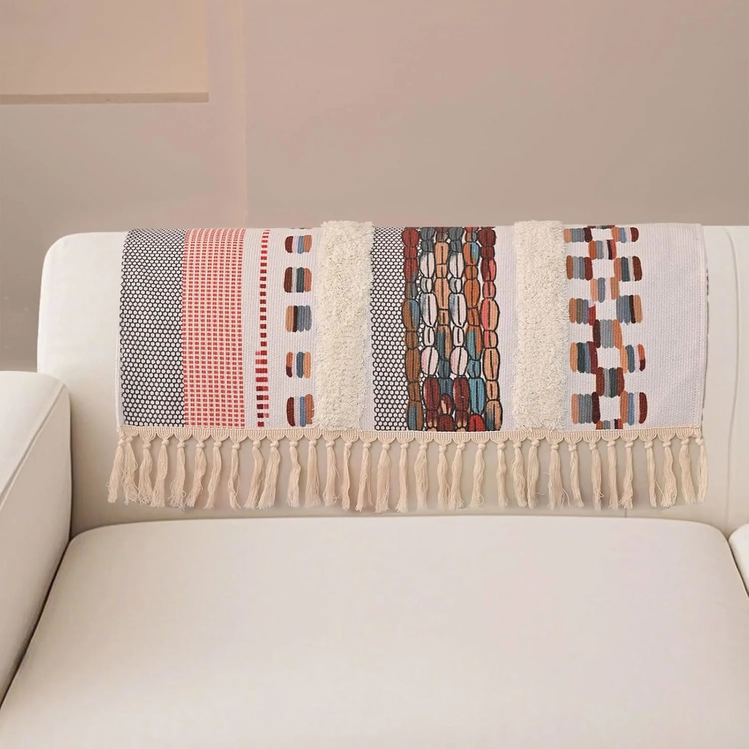 Couch Cushion Cover In Stripe Light Pink