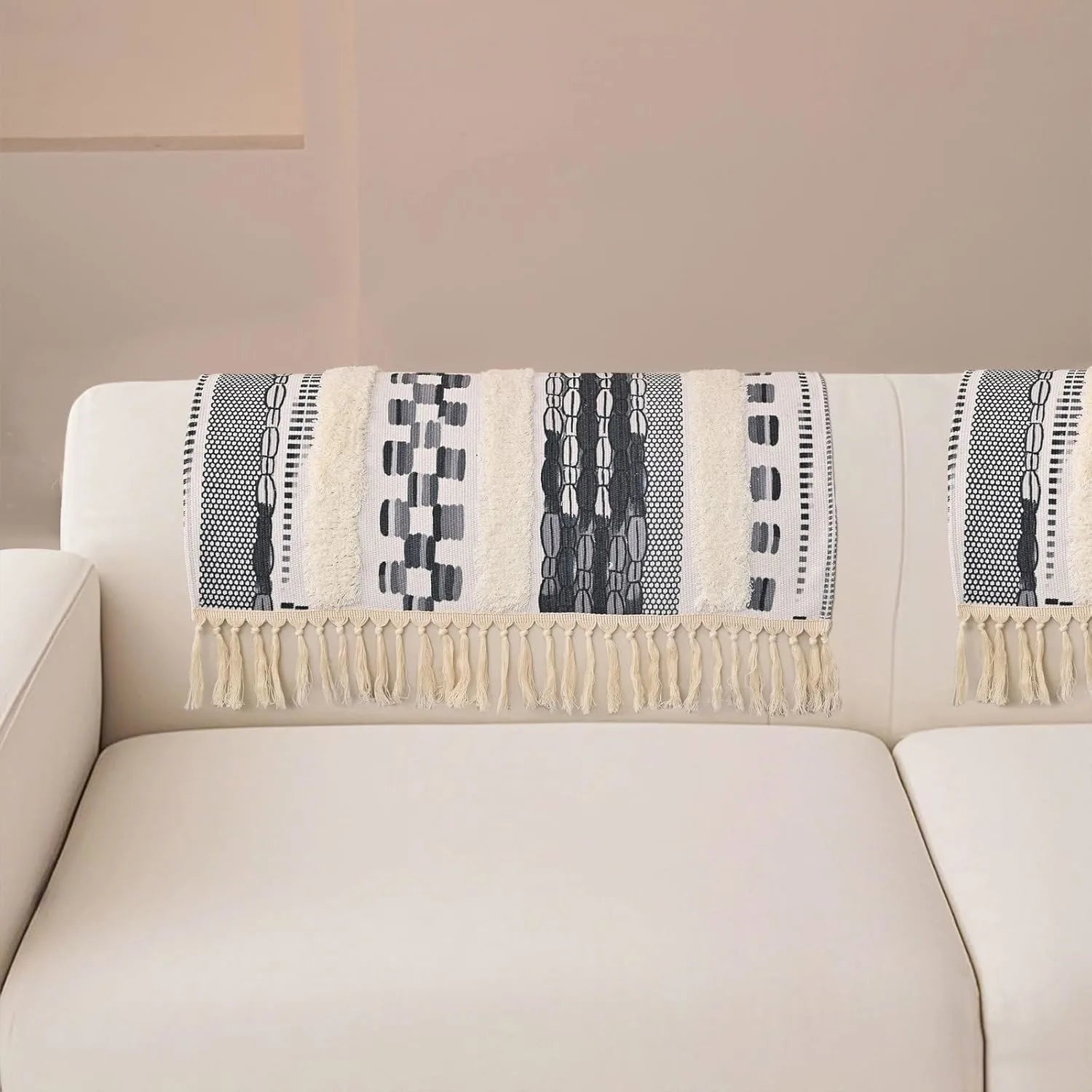 Couch Cushion Cover In Stripe Gray