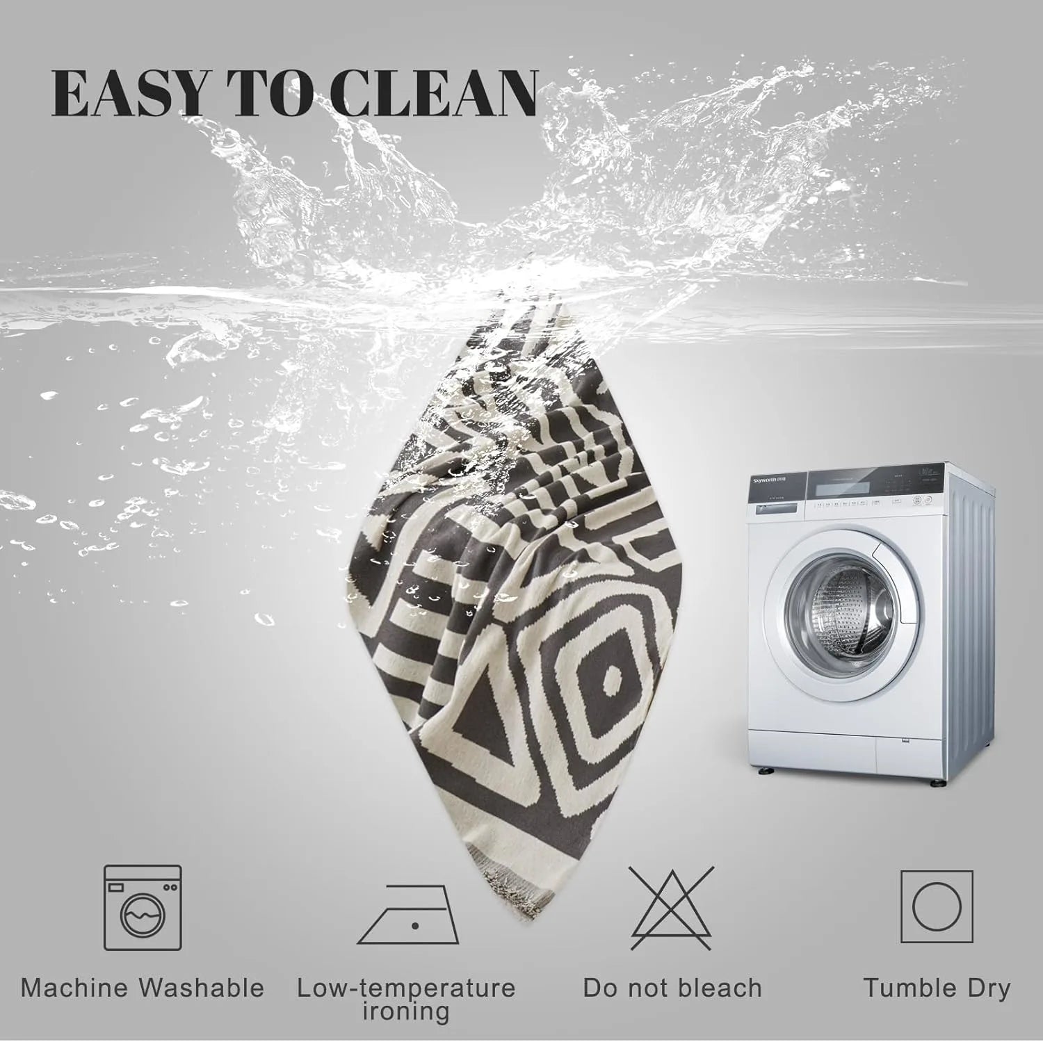 BOHO Couch Cover In Dark Gray