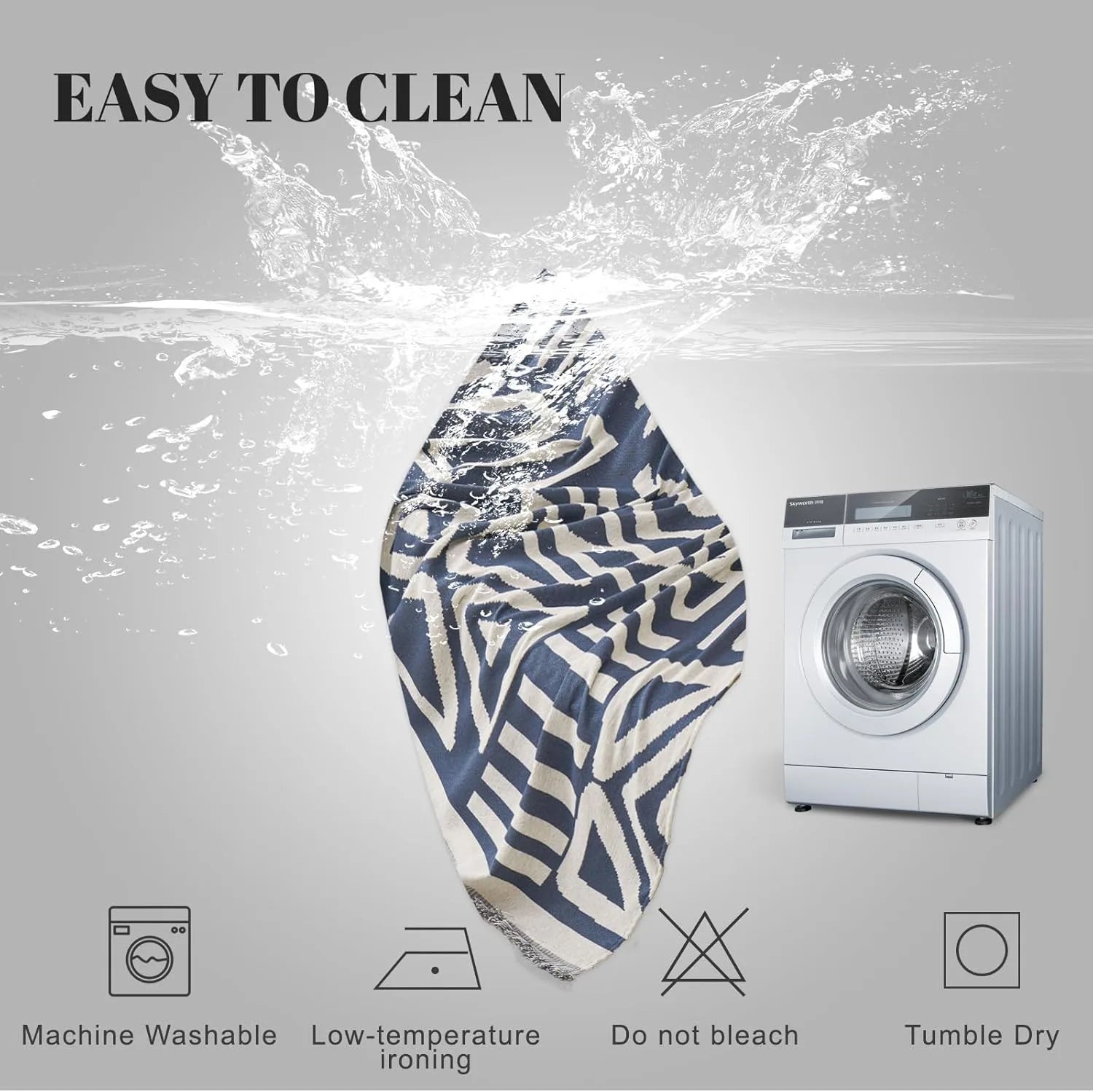 BOHO Couch Cover In Denim Blue