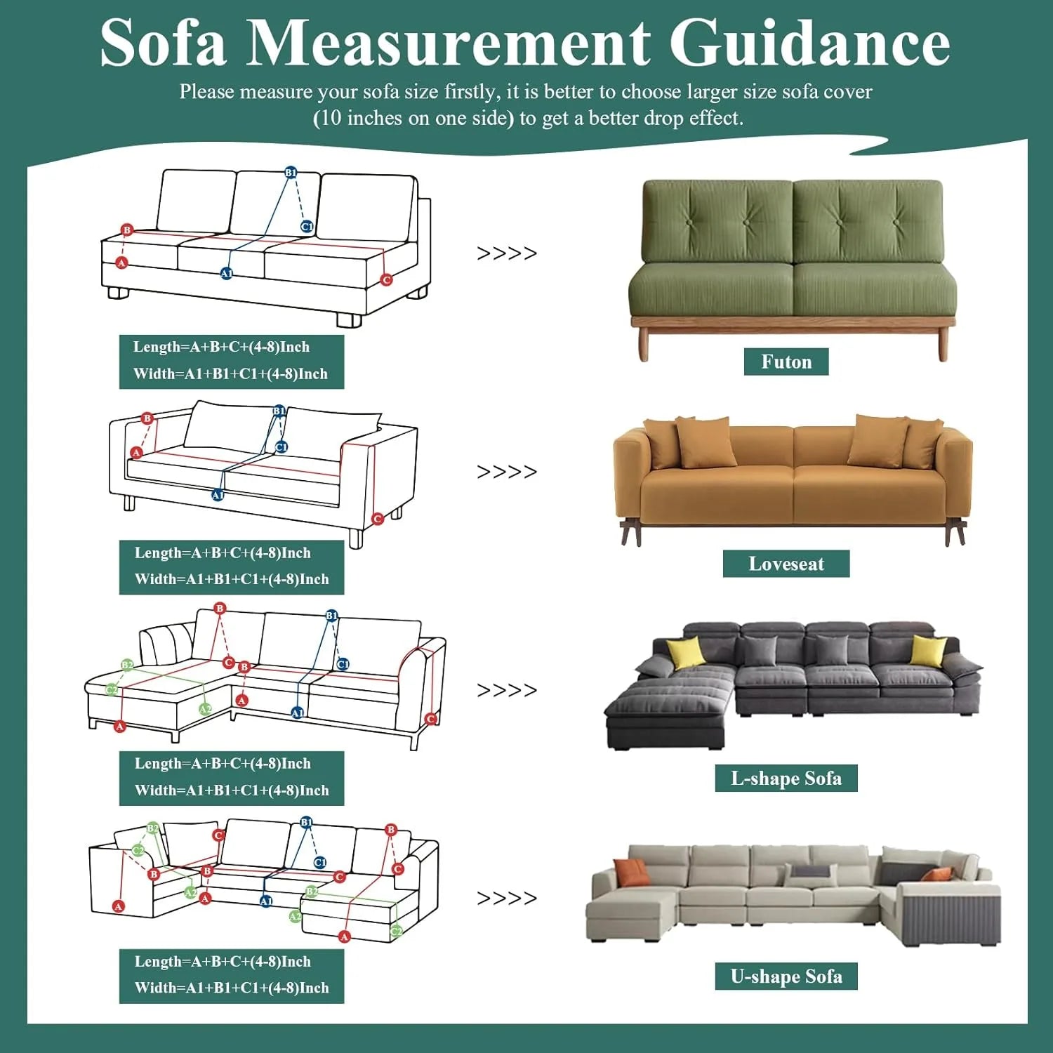 Soild Couch Cover In Tassel Green