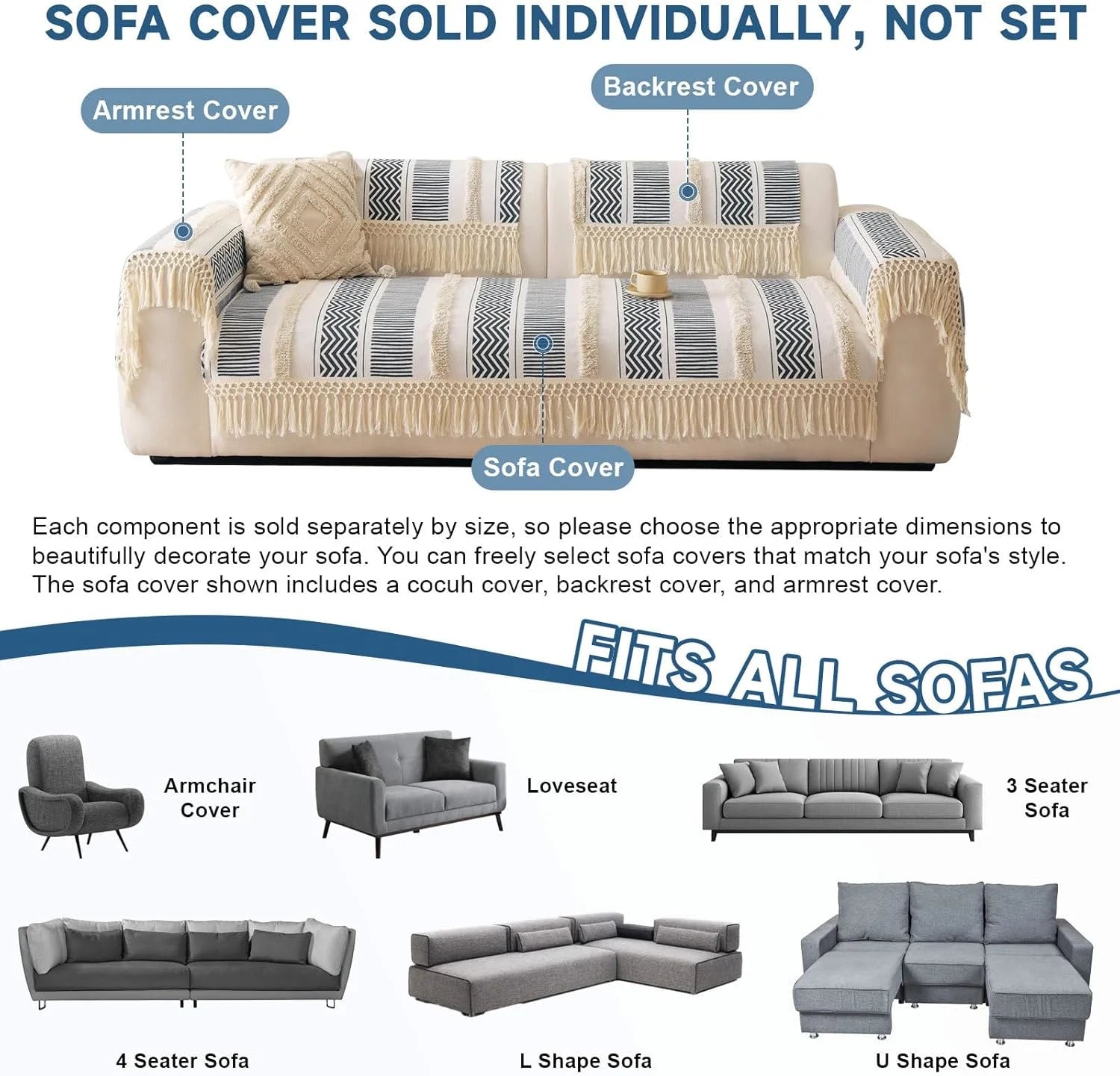 Couch Cushion Cover In Stripe Black