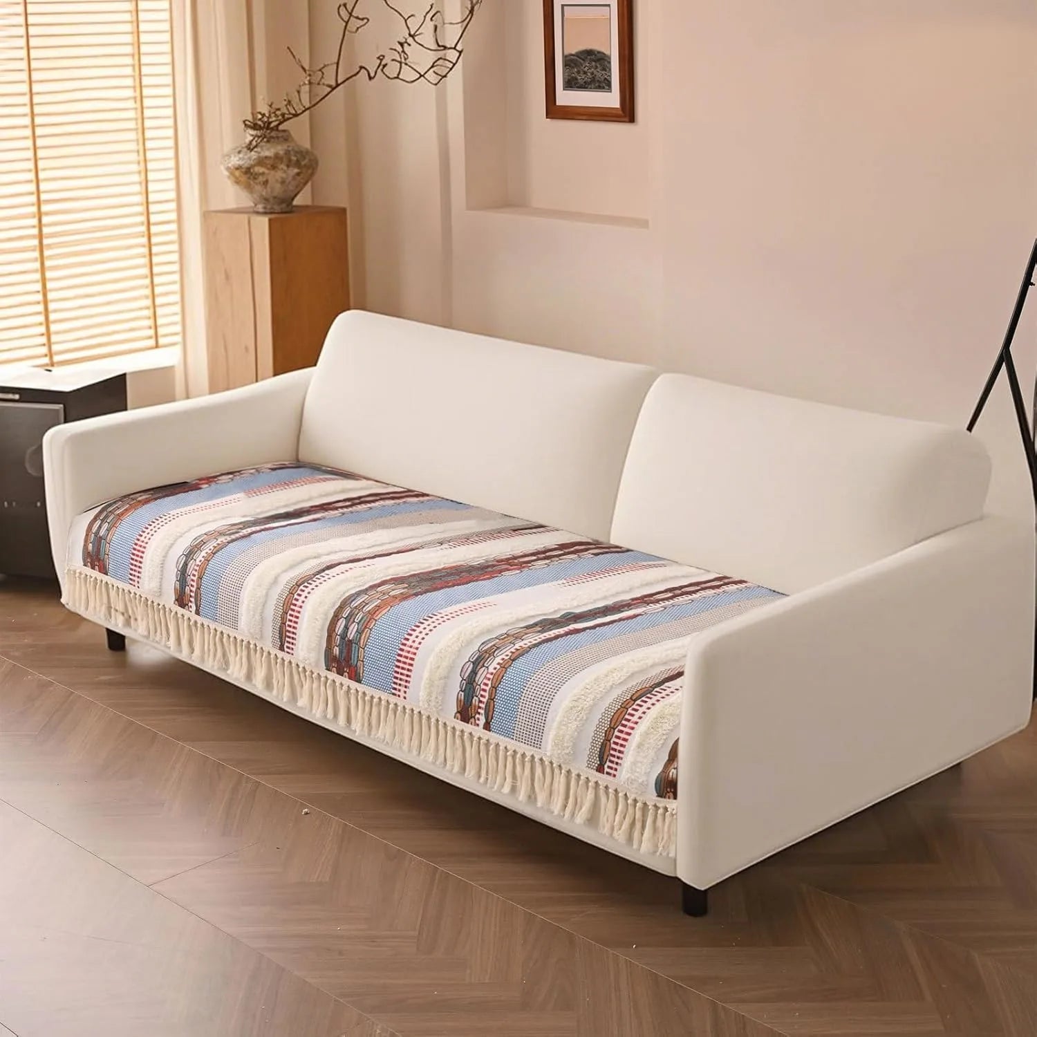 Couch Cushion Cover In Stripe Blue