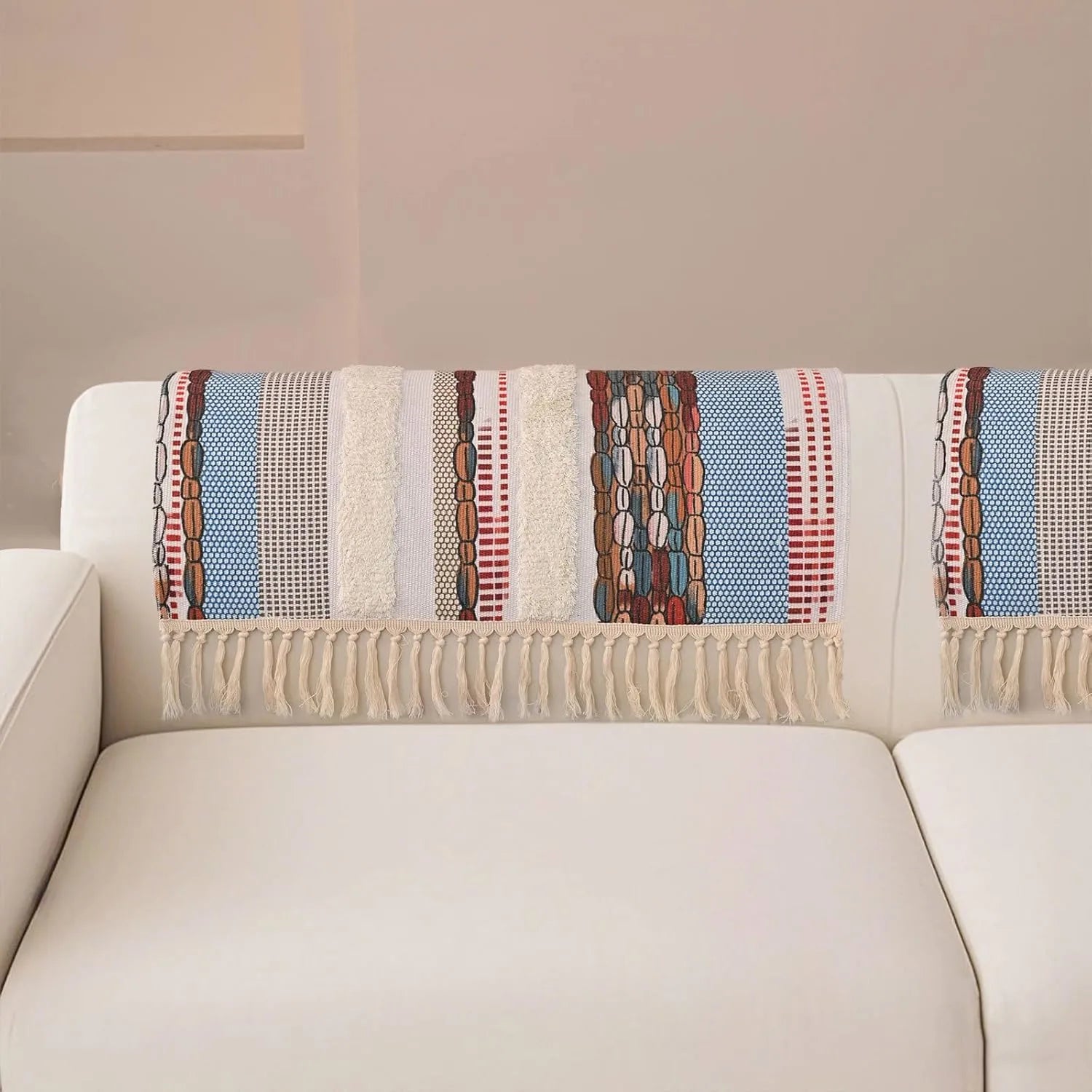 Couch Cushion Cover In Stripe Blue