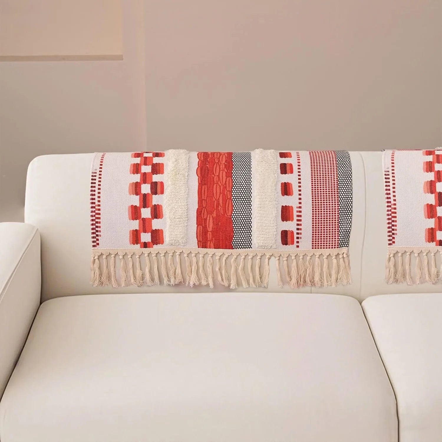 Couch Cushion Cover In Stripe Pink