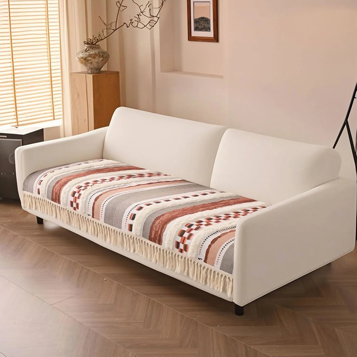 Couch Cushion Cover In Stripe Brown