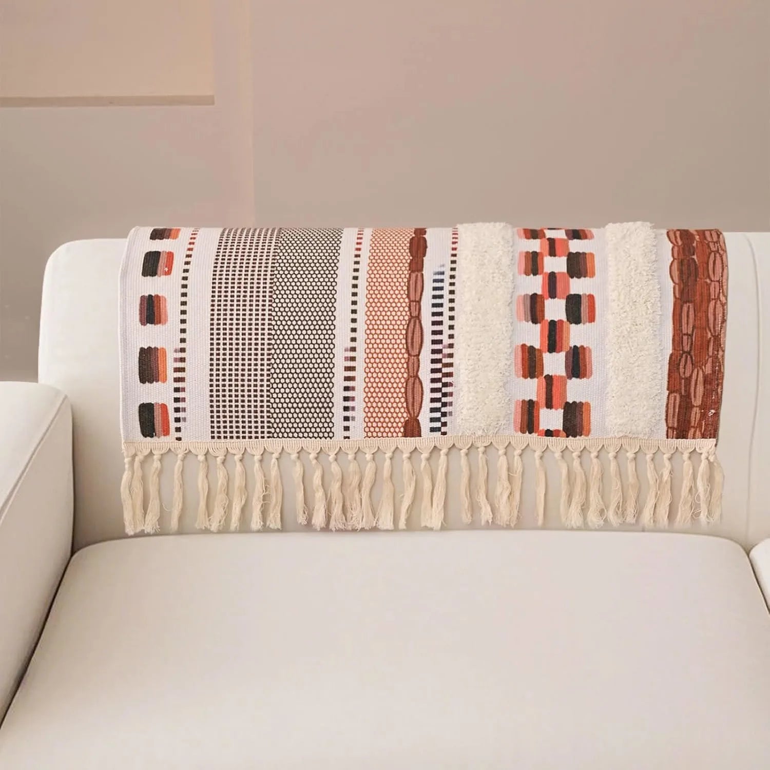 Couch Cushion Cover In Stripe Brown