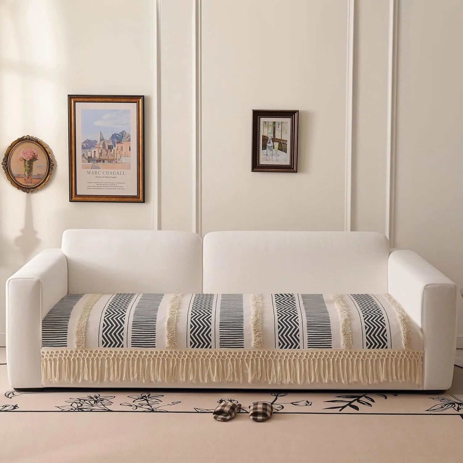 Couch Cushion Cover In Stripe Black