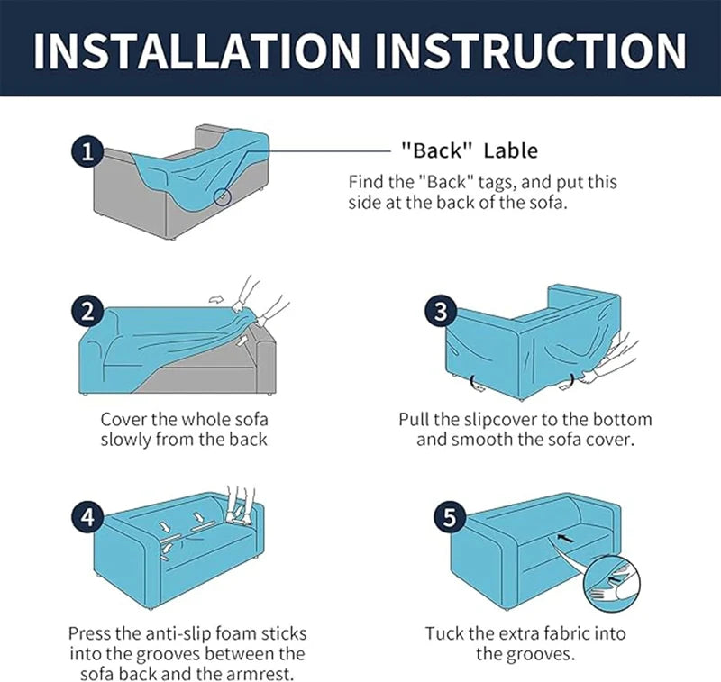 Chenille Solid Woven Stretch Sofa Cover - Cream