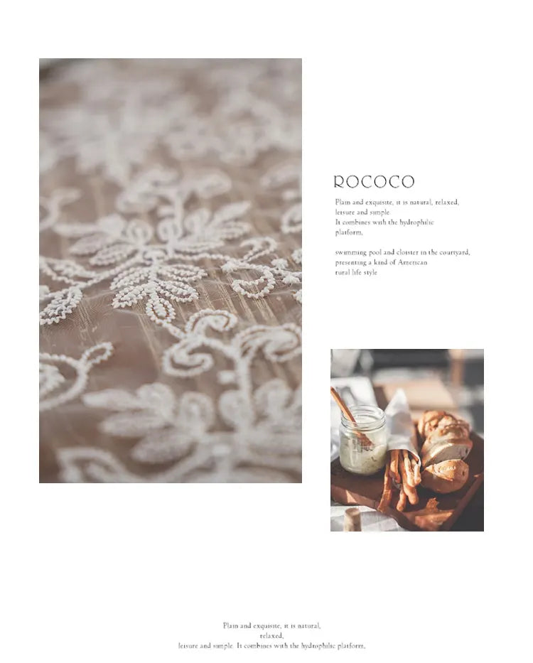 Embroidered Table Cloth for Dining Table | YM·Celebrity Lace·French Retro