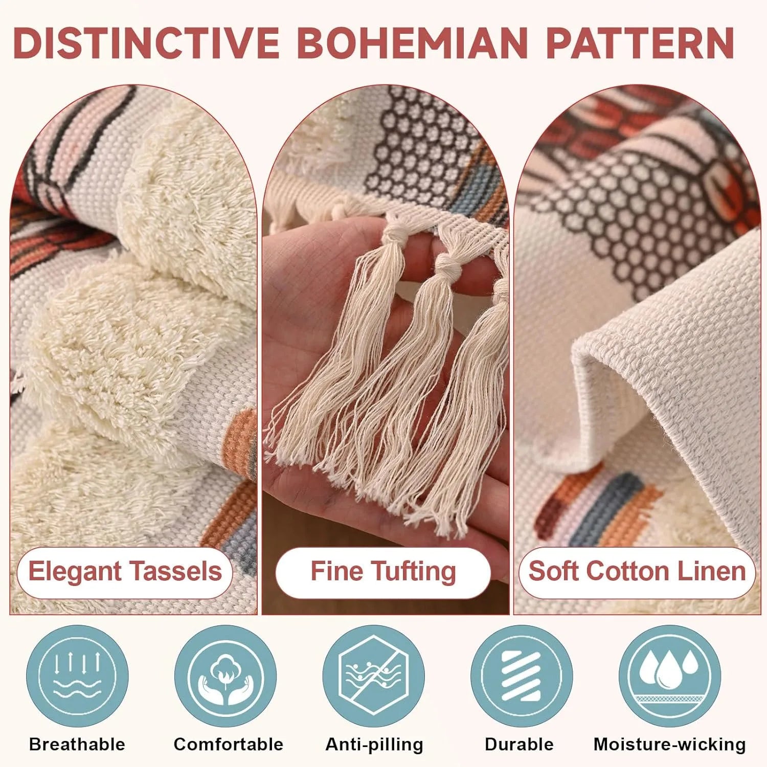 Couch Cushion Cover In Stripe Light Pink