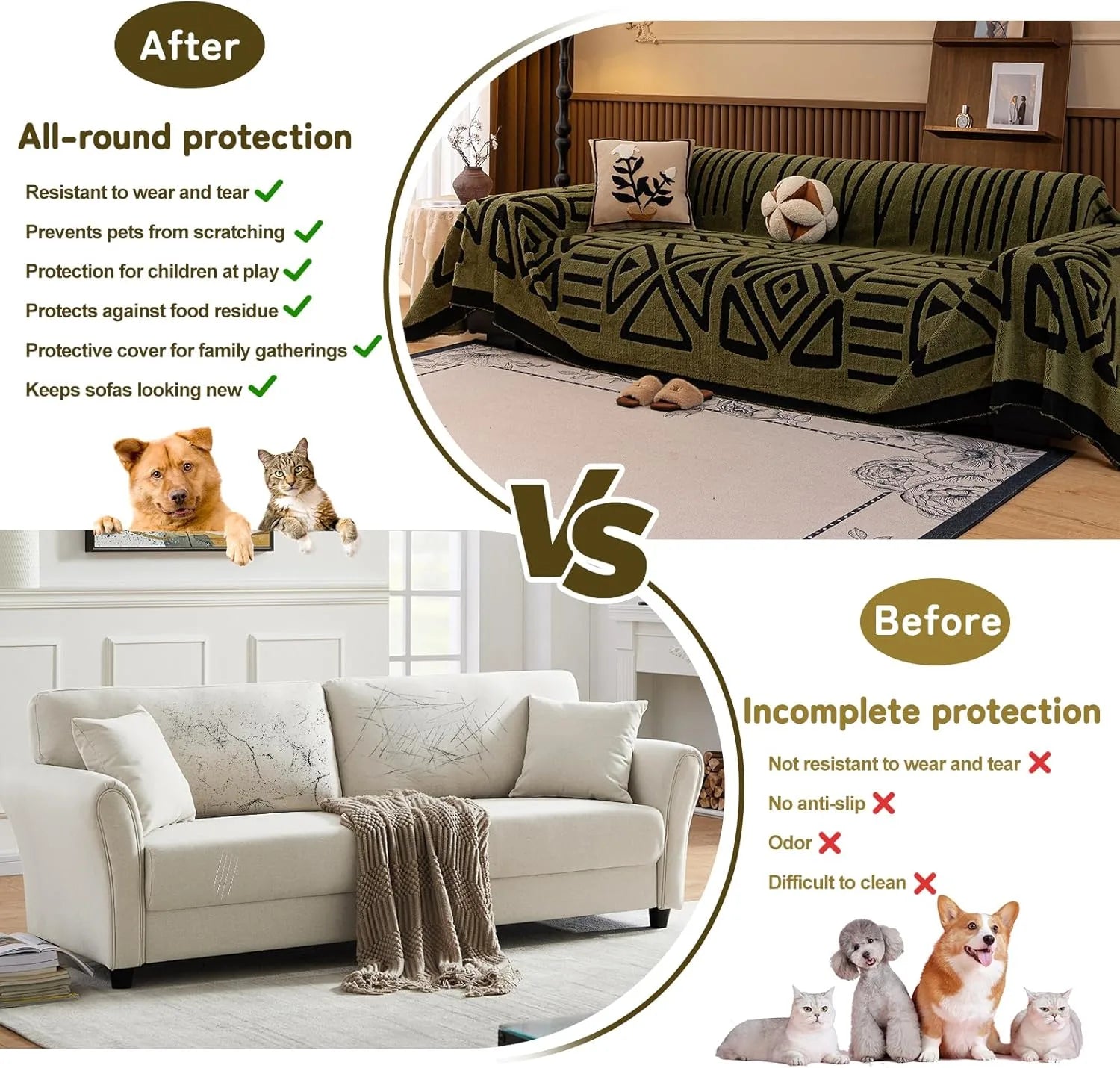 BOHO Couch Cover In Fuzzy Brunt Orange