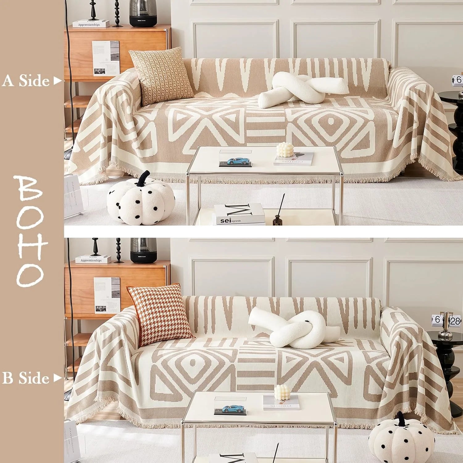 BOHO Couch Cover In Khaki