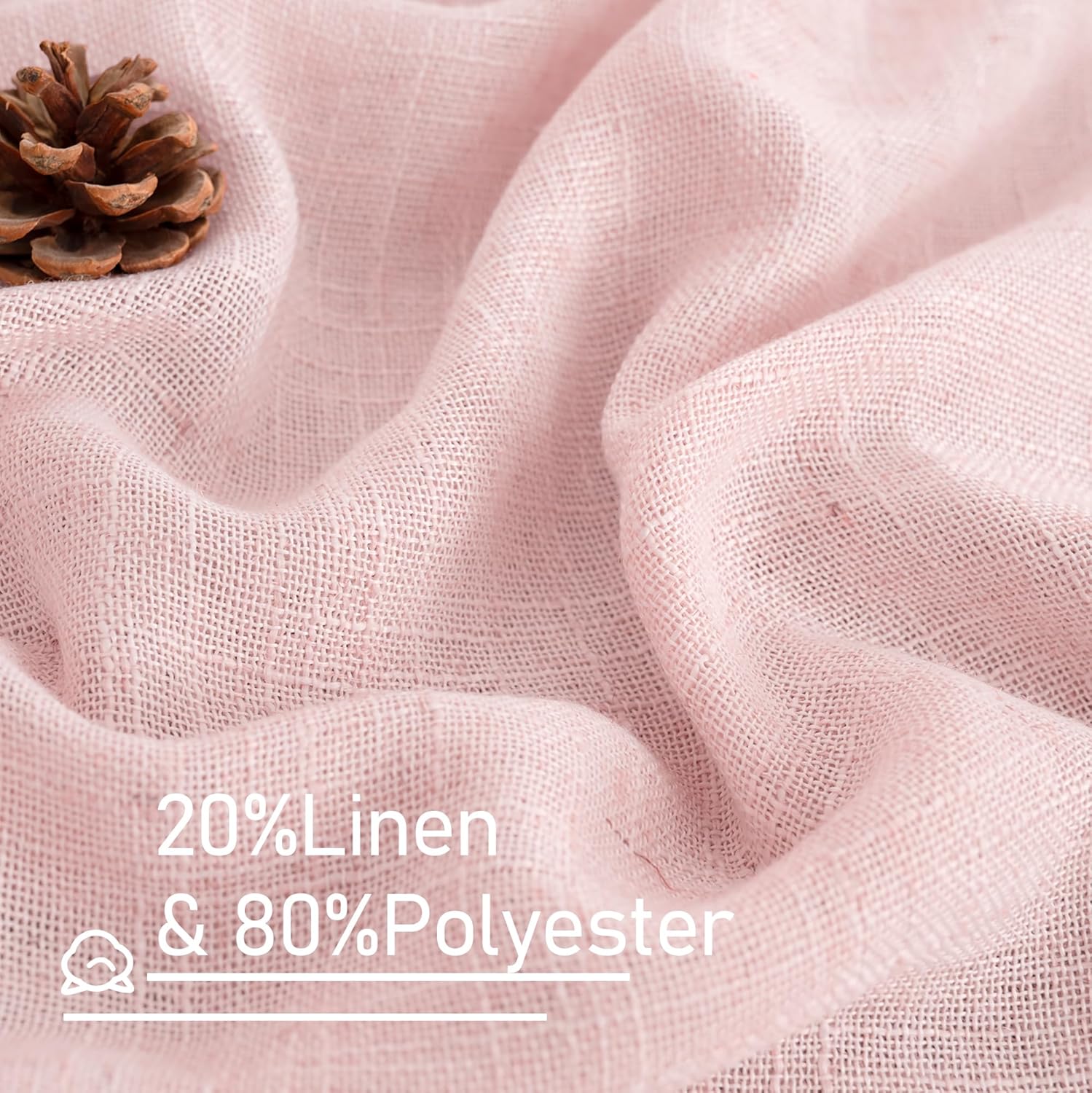 Light filtering Neutral Linen Curtain - Pink